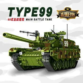

collection military DIY type 99 tank sets model soldrier figure building blocks bricks war simul ornament kits