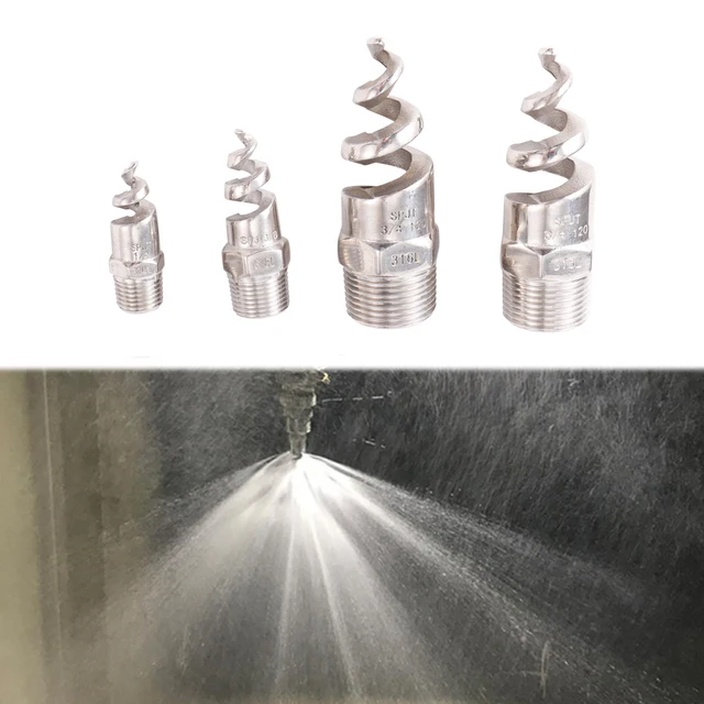 3/8" 1/2" 3/4"1/4" 1"Male Thread Full Cone Spiral Jet Nozzle Stainless Steel Watering Mist Sprinkler Garden Lawn Irrigation Tool