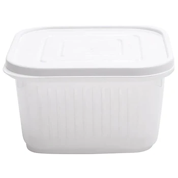 

Green Onion Crisper Kitchen Ginger Garlic Storage Box Refrigerator Fruit Portable Square Freshness Preservation Drain Seal Box W