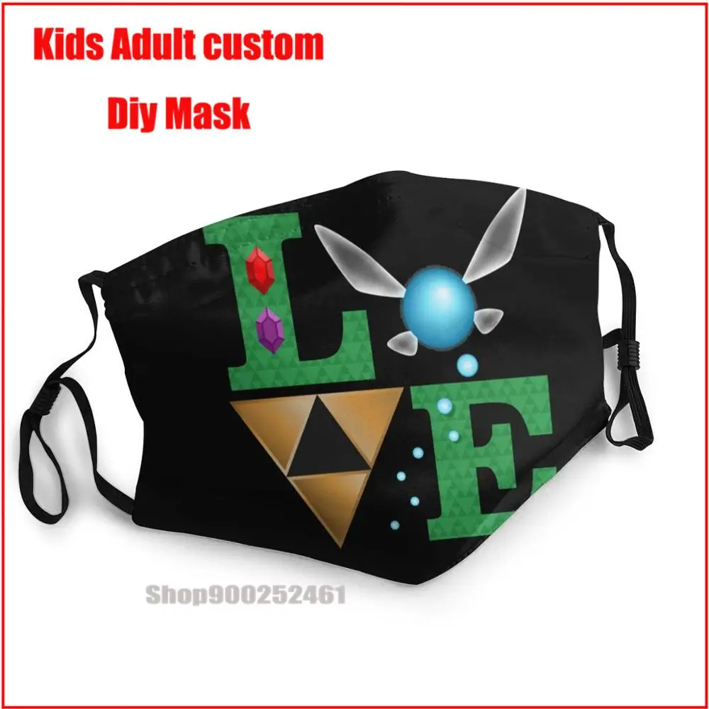 Любовь Легенда о Zelda DIY mascarilla многоразовая моющаяся маска для лица взрослых pm2.5