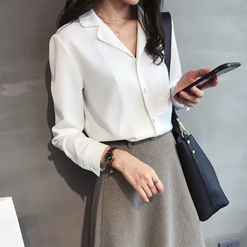 

Autumn Lapel Long Sleeve Cardigan women clothes Button patchwork irregular hem woman T-shirts fashion commute women's clothing
