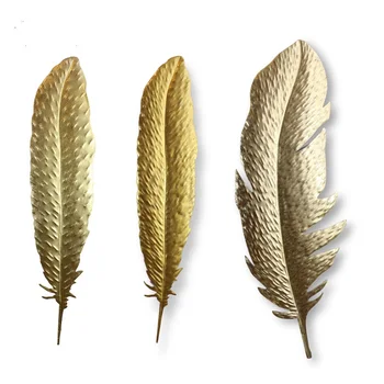 

Nordic decoration home creative golden feather wall room decoration habitacion gold foil pendant simple hanging wall decor