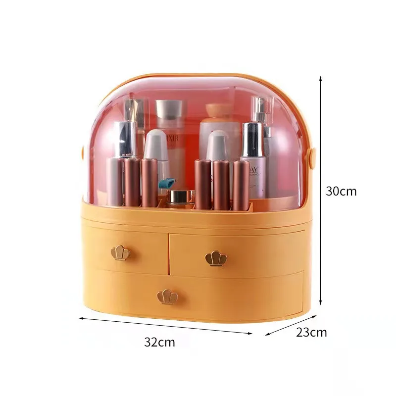 Makeup Pencil Holder New Fashion Large Capacity Cosmetics Storage Box Waterproof And Dustproof Bathroom Desktop Beauty Makeup Drawer Storage Cabinet best Makeup Organizers