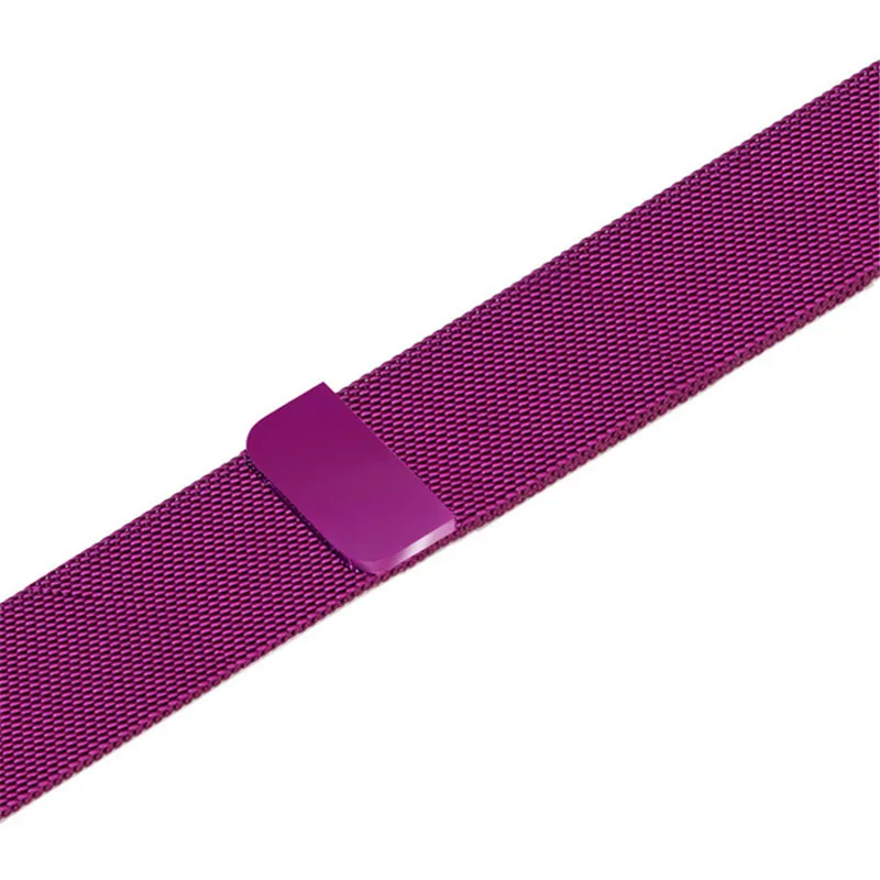 Миланская Петля Браслет ремешок 44 40 42 38 мм для Apple Watch группа 4 ремень из нержавеющей стали для iwatch серии 3 2 1 умные аксессуары - Цвет ремешка: Purple