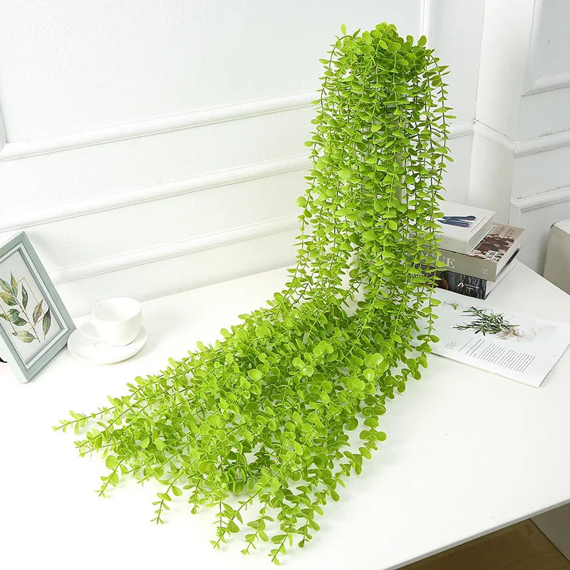 JAROWN Artificial Plant 1.2M Eucalyptus Wall Mount Milan Grass Vine Hotel Wall Decoration Rattan Home Garden Decor Plastic Flower (4)