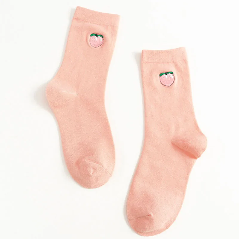Nette-Cartoon-Obst-Druck-Avocado-Banana-Kirsche-Pfirsich-M-dchen-Kawaii-Socken-meias-Koreanische-Harajuku-Stickerei(5)