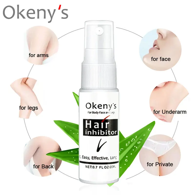 

Permanent Hair Removal Inhibitor Spray Essence Painless Beard Legs Armpit Smooth Repair Skin Facial Pubic Hair Stop Growth Spray