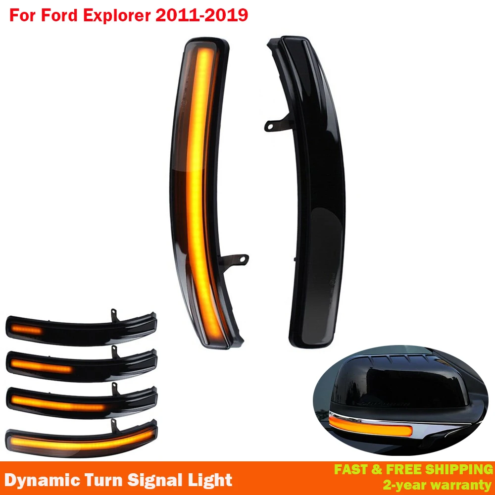

For Ford Explorer 2011-2019 LED Dynamic Side Mirror Turn Signal Light Indicator Blinker Sequential Lamps