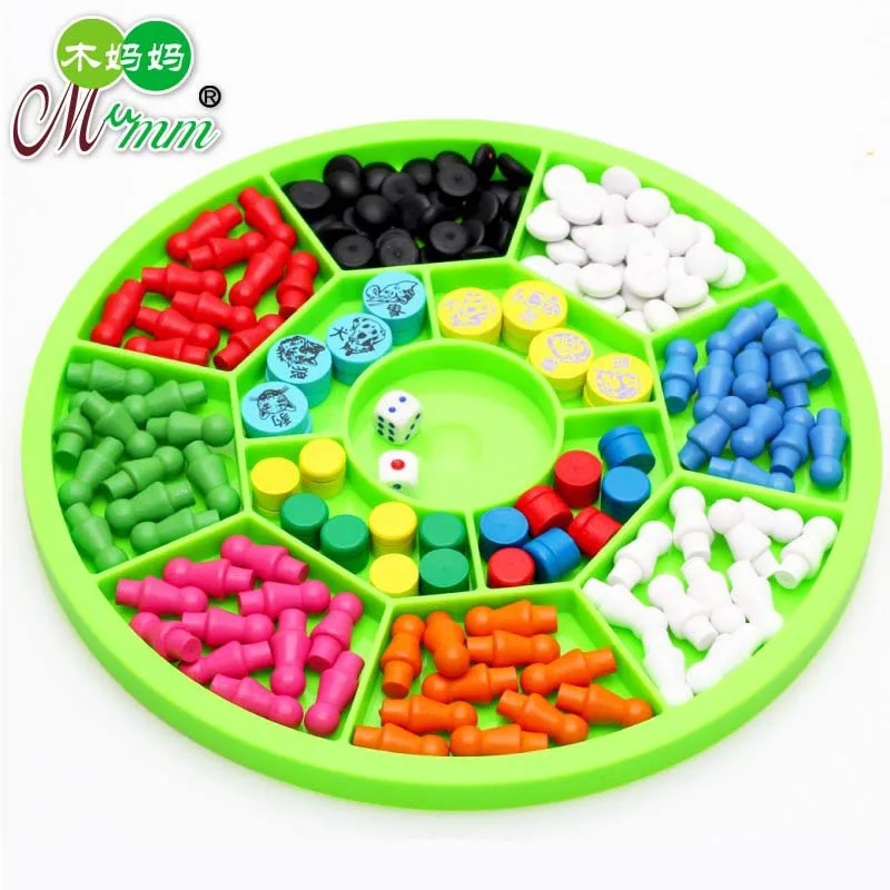 

Children'S Educational Toy Chess Multi-functional Five in One Checkers Flight Five-in-a-row Table Game Wooden Toys