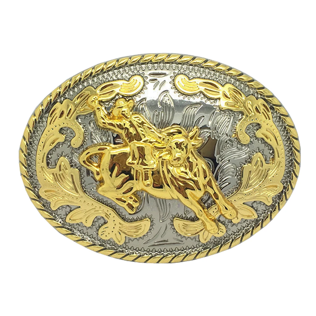  Western   Belt   Buckle   Horse   Catterl   Head   Arabesque   Pattern   Metal   Vintage   Cowboy 