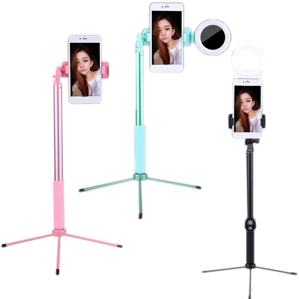 

Selfie Stick Reactable Tripod 360 Degree Rotating LED Light Adjustable Phone Holder Monopod