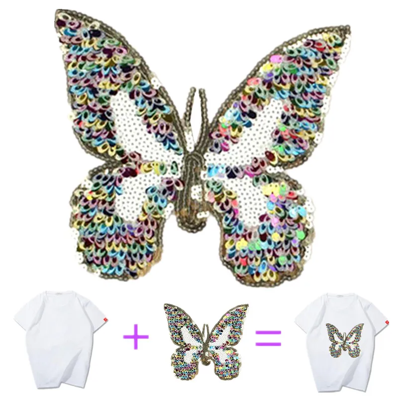 Name Logo Patch Butterfly Patches Bulk for Clothing Sequin Accessories Diy Stickers Clothes Large Badge Free Shipping | Дом и сад