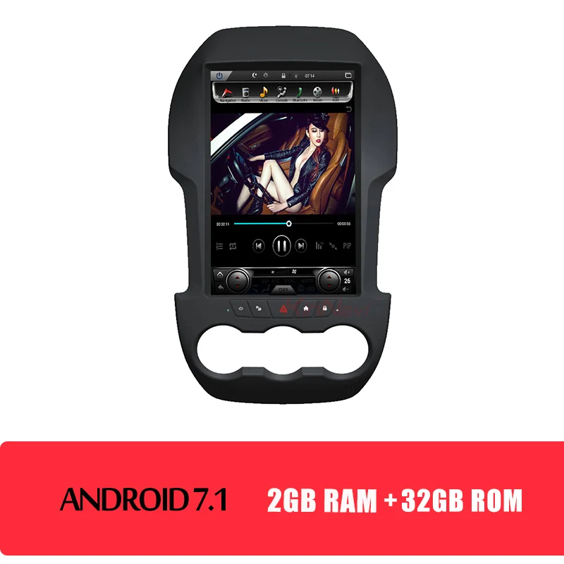 KiriNavi Telsa стиль вертикальный экран 12,1 ''2 Din Android 8,1 Автомагнитола для Ford Ranger автомобильный мультимедийный dvd-плеер 2012- wifi - Цвет: android car radio