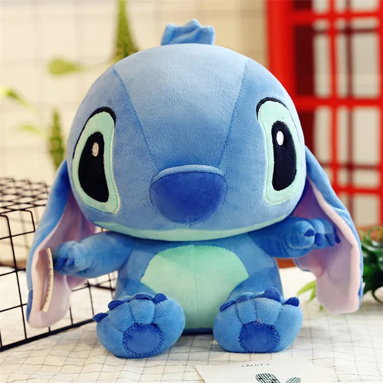 Blue Stitch 35 см мягкие "Лило и Стич" плюшевые игрушки милые мягкие синие розовые пижамы плюшевая кукла Дисней figuas аниме для детей подарок - Цвет: Blue Stitch