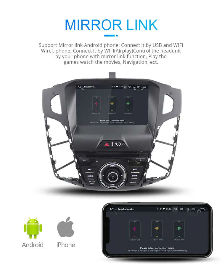 LJHANG автомобильный DVD плеер Android 9,0 для FORD FOCUS 2012 2013 gps стерео 1 Din автомобильный радиоприемник Авто 4 Гб+ 64 Гб FM