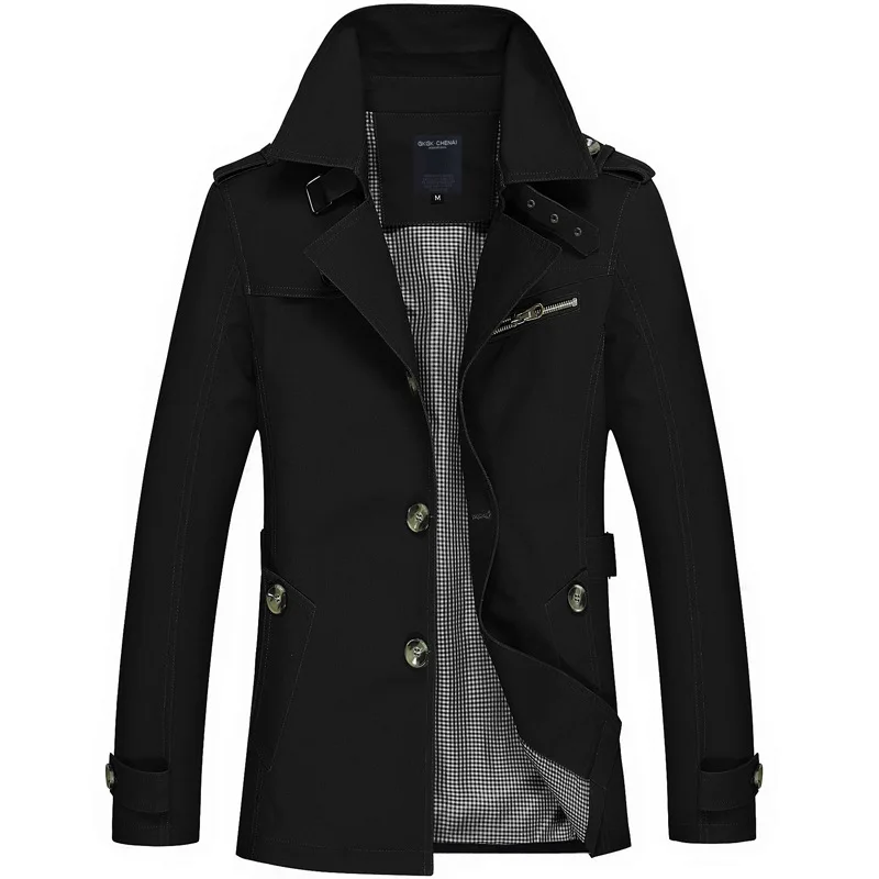 

Autumn Fashion Men Jacket Large Size M-5XL Gentleman Casual Coats Outwear Long Trench Men British Casual Business Jackets Hombre
