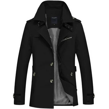 

Autumn Fashion Men Jacket Large Size M-5XL Gentleman Casual Coats Outwear Long Trench Men British Casual Business Jackets Hombre