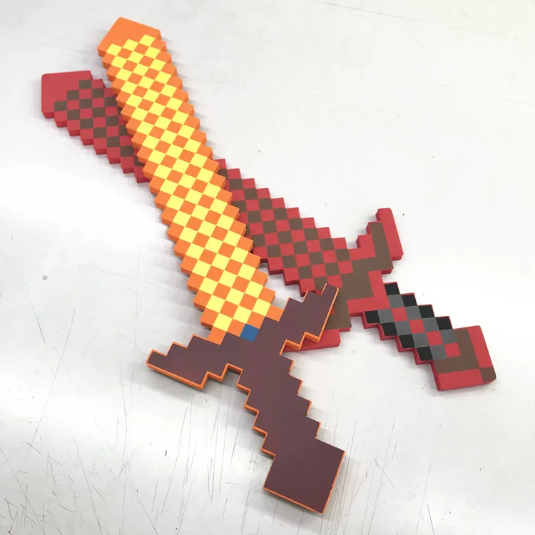 Новейший дизайн Размеры 45 см Minecrafted голубой бриллиант меч мягкой eva игрушки из пеноматериала меч серый Кирка для детей, игрушки для детей