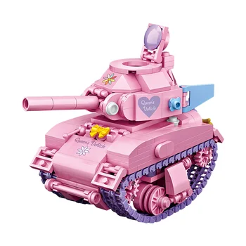 

Mini Pink Tank Building Blocks Creator Technic Car Model Kit Plastic Bricks DIY Assembly Toys for Children Girl Gifts 1118