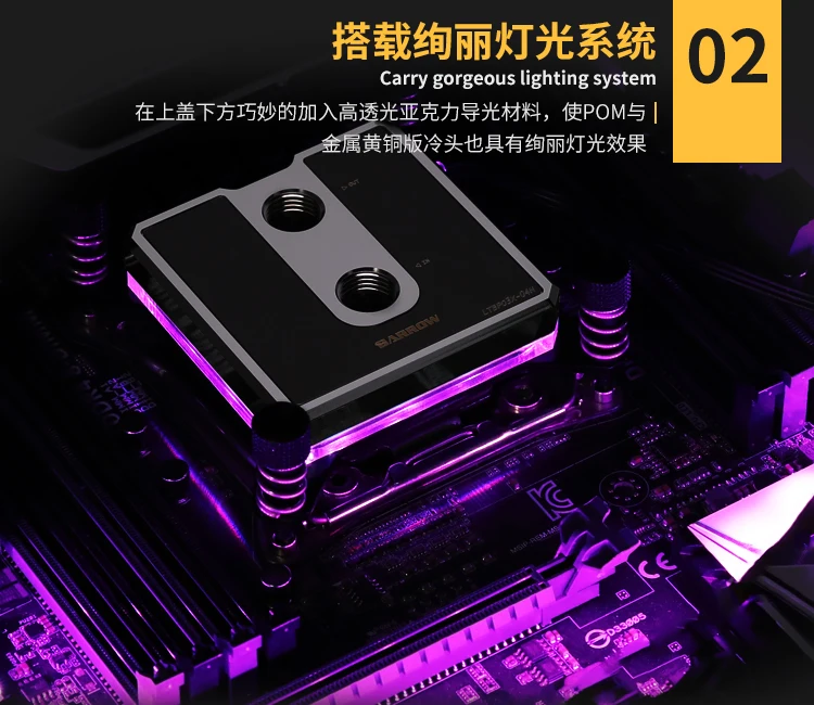 Курган cpu водоблок для Ryzen AMD платформа с охлаждением 5 в 3pin светильник процессор медный кулер LTCP03A-04N