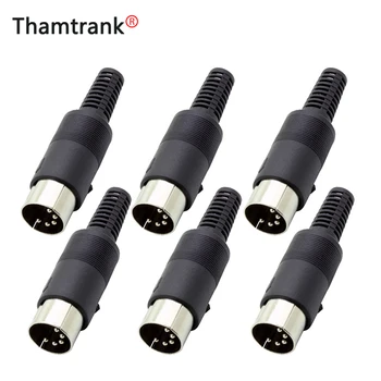 

10pcs Wire connector 5PIN DIN male Plug Cable adapter with black Plastic Handle