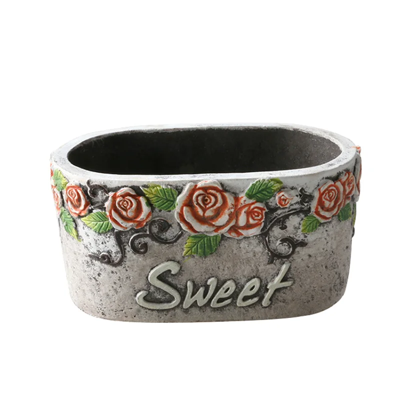 

Embossed Flowerpot Concrete Silicone Mold DIY Plaster Cement Mould for Succulent Plants Garden Bonsai Decorating Tool