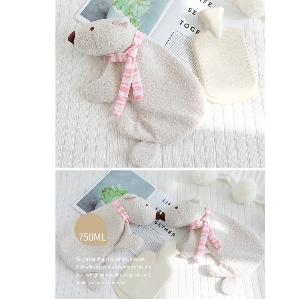 Cartoon Hot Water Bag Winter Hand Warmer White Bear Designs Warming Bottle Feet Hand Warmer Plush Toy Hot Water Bags