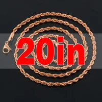Chaîne de corde de 3mm, chaîne cubaine de Tennis de 4mm pour femmes et hommes, bijoux de hanche 3