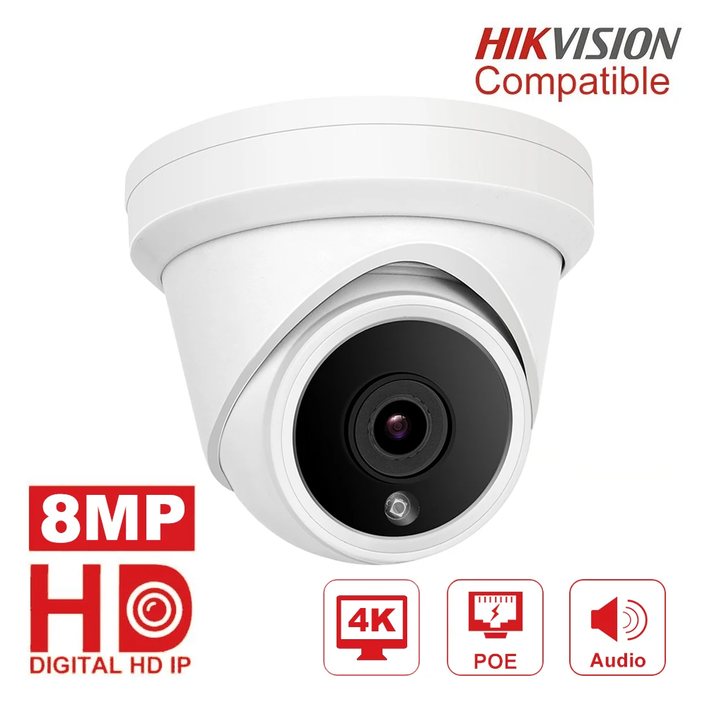 Hikvision совместимый 4K POE IP Камера на открытом воздухе/Крытый 8MP видеонаблюдение башни Камера Совместимость DS-1273ZJ-130-TRL