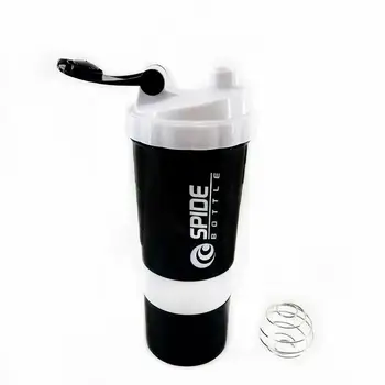 

19oz BPA Free Portable Protein Powder Fitness Sports Shaker Bottle with Twist Lock Protein Box Storage and Blending Ball