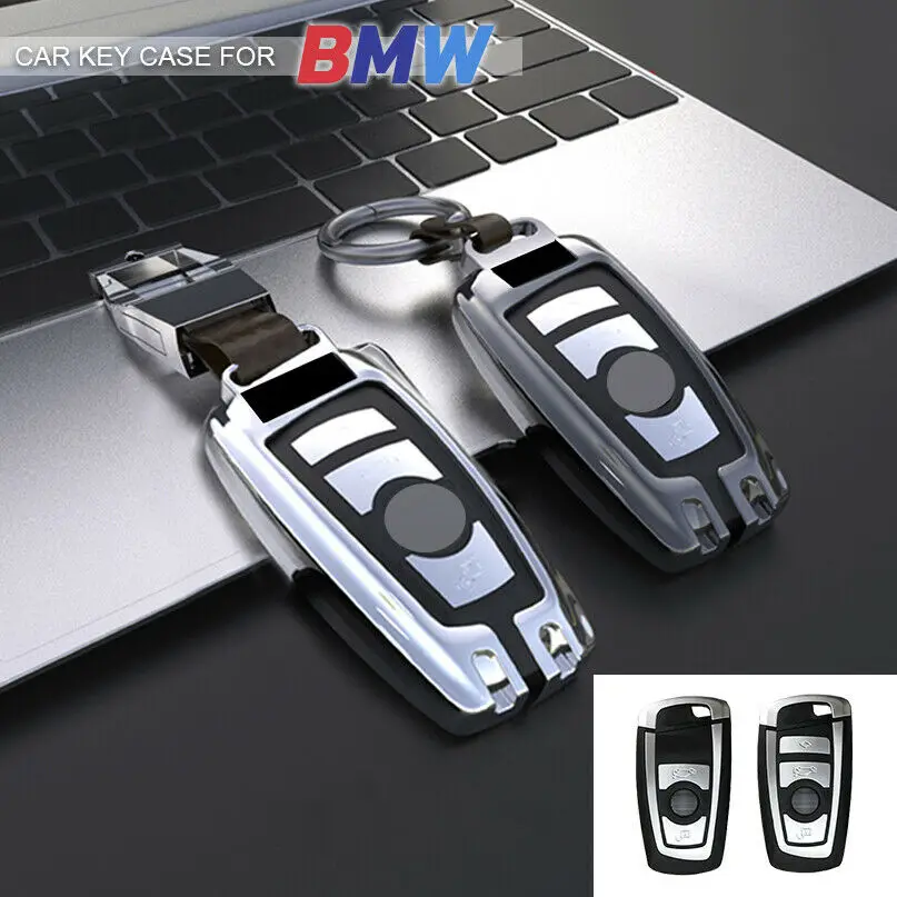 1Pcs Metal Alloy Car Key Fob Cover Case Key Holder With Keychain For ...
