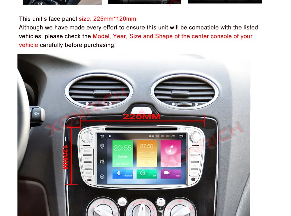 Excellent Xonrich Android 9.0 GPS Car Radios 2 Din Car Multimedia player Audio DVD Player For Ford/Focus/S-Max/Mondeo 9/GalaxyC-Max 4+64G 3