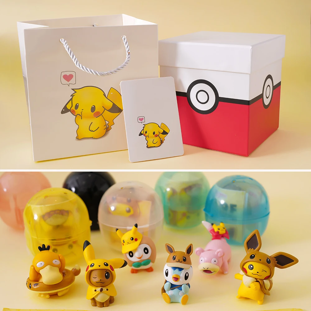 Покемон Takara Tomy 6 шт./компл. Pikachu Eevee фигурка большая голова кукла эльф шар Детская