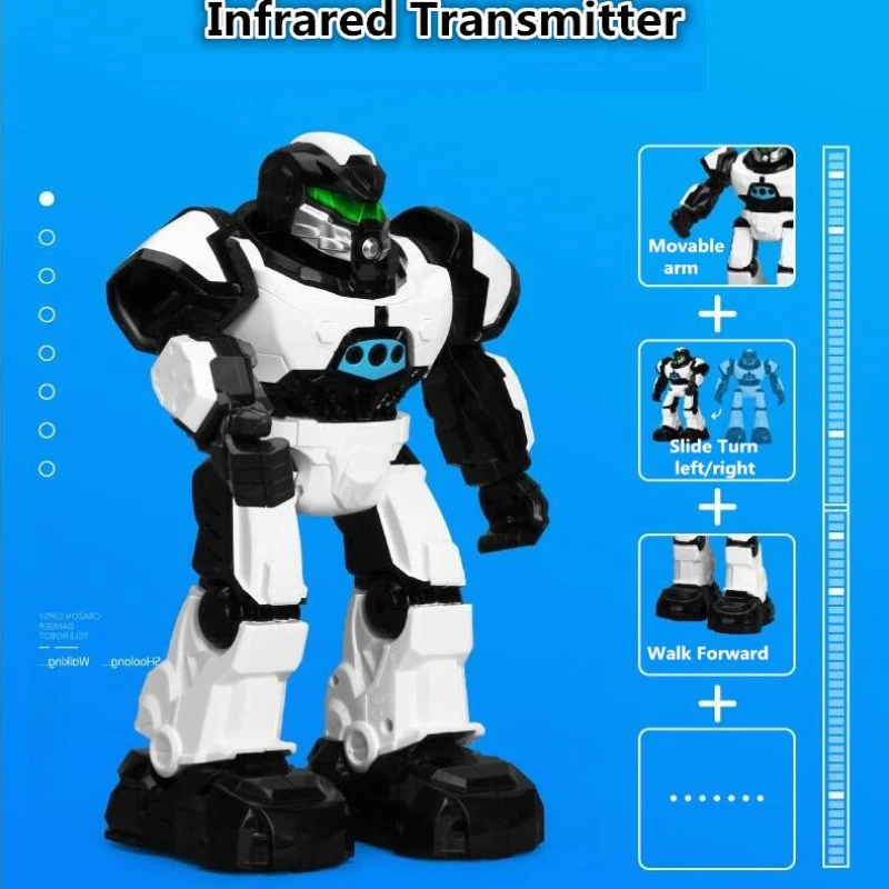 Dual Control Model Watch Remote Control Smart Follow Me Robot Model Toy Singing Dancing Lights Gesture Sensing Walking Robot Toy