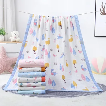 

Pure cotton six-layer soft breathable gauze baby quilt for infants and children bath towels baby blanket blanket towel 117 * 150