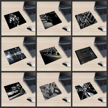 

XGZ Laptop Square Mouse Pad Rubik's Cube Keyboard Mechanical Parts Pattern PC Mat City Car Night View Rubber Non-slip Universal
