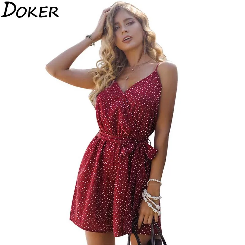 2020 Summer Polka Dot Sleeveless Short Jumpsuit Women V-neck Sexy Off Shoulder Rompers Womens Vintage Bandage Jumpsuits Shorts 2020 Summer Polka Dot Sleeveless Short Jumpsuit Women V-neck Sexy Off Shoulder Rompers Womens Vintage Bandage Jumpsuits Shorts