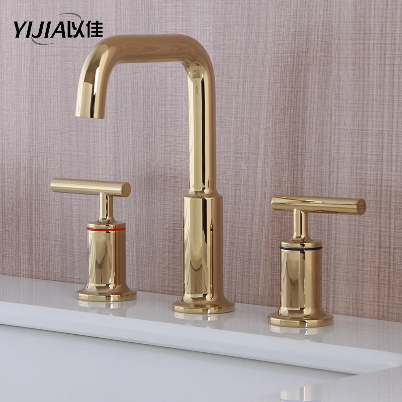 

Bathroom Basin Faucet double Handle Kitchen Sink Faucet Cold and Hot Mixer Water
