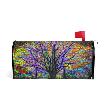 

Rainbow Tree Of Life Waterproof Mailbox Cover Colorful Forest Tree Mailbox Covers Magnetic Mailbox Wraps Post Letter Box Cover