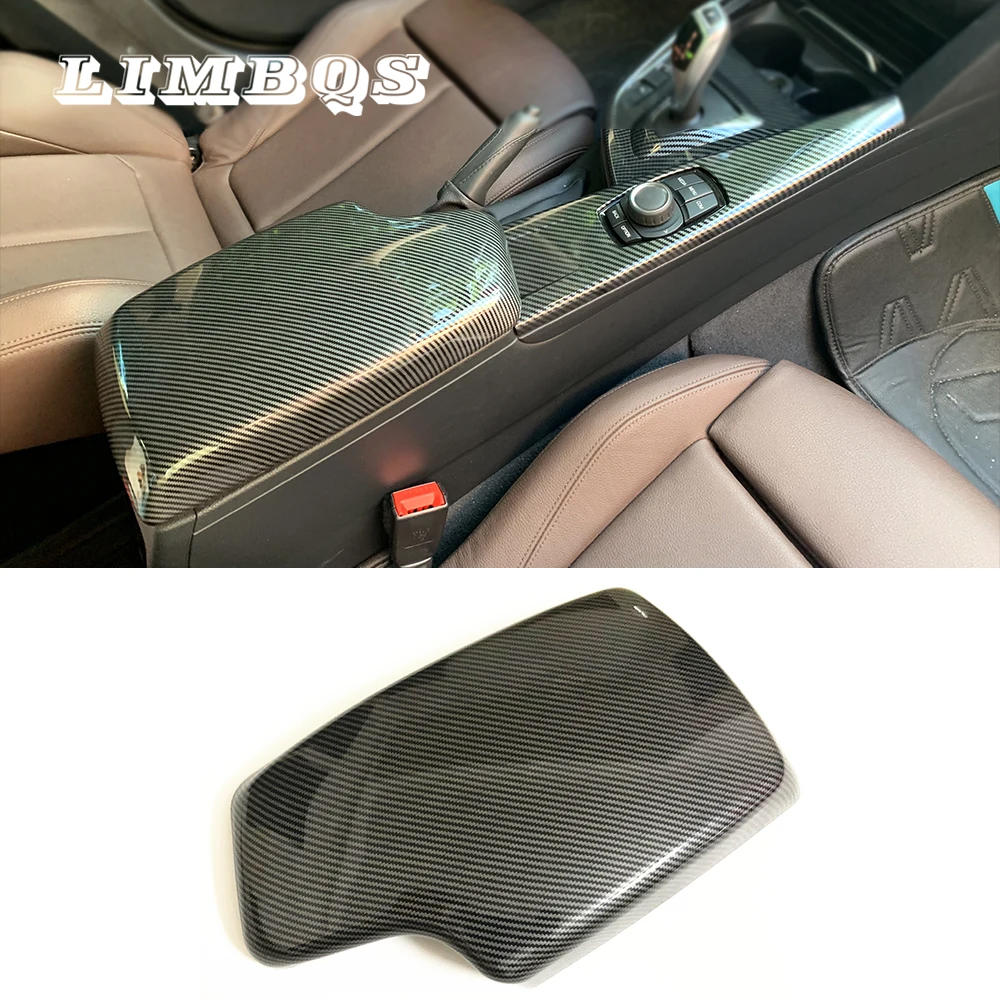 

Car armrest cover for BMW F30 F32 F34 series carbon fiber color Interior auto armrests storage box mats pad protector waterproof