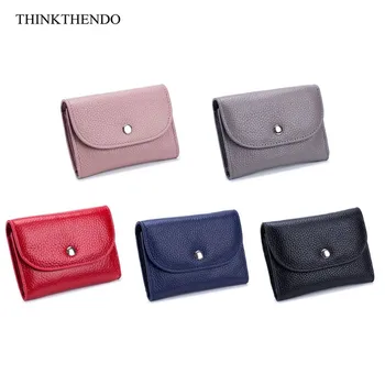 

Women Genuine Leather Purse Vintage Short Wallet Coin Money Credit Card Key Holder Bag