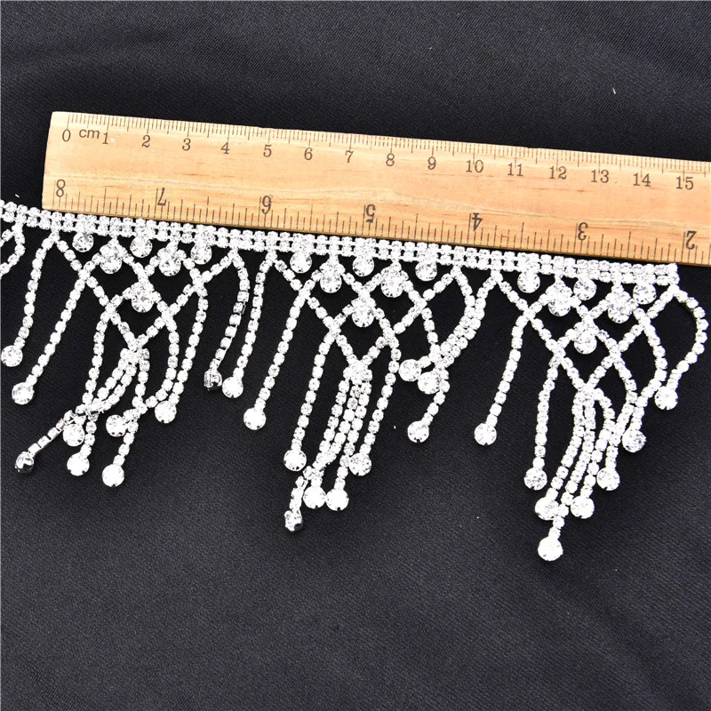 New Bling 50cm/lot rhinestone dance crystal chain Tassels Curtain decoration sew on garment rhinestone banding Necklace trim
