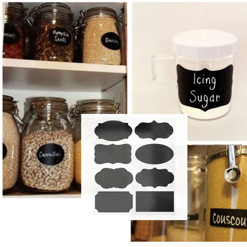 40pcs//set-Erasable Blackboard Sticker DIY Kitchen Jars Labels Chalkboard Sticker