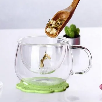 

3pcs/set Clear Glass Milk Tea Coffee Cup Heat Resistant Glass Tea Cup with Lid and Infuser Creative Tea Cup Drinkware Gift