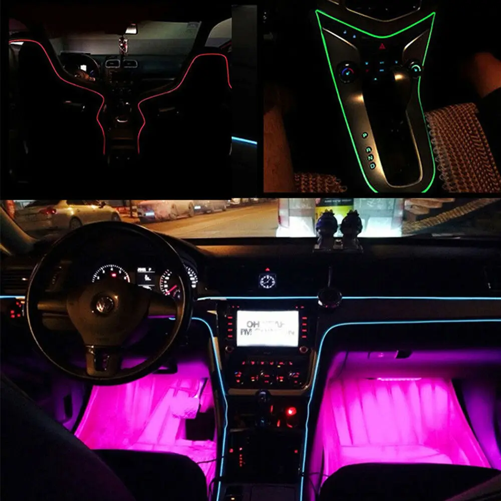 GTinthebox многоцветный RGB Автомобильный светодиодный неоновый светильник для салона приложение Bluetooth управление