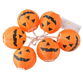 

New Halloween Pumpkin Lantern LED Decorative Light String Horror Face Battery Decorative Light String Hangings Decoration