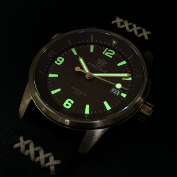 

Dive Mechanical Wristwatches Men 200m Diving Watch CUSN8 Bronze Sapphire Crystal Sport Automatic Swim Diver Watch Swiss Luminous