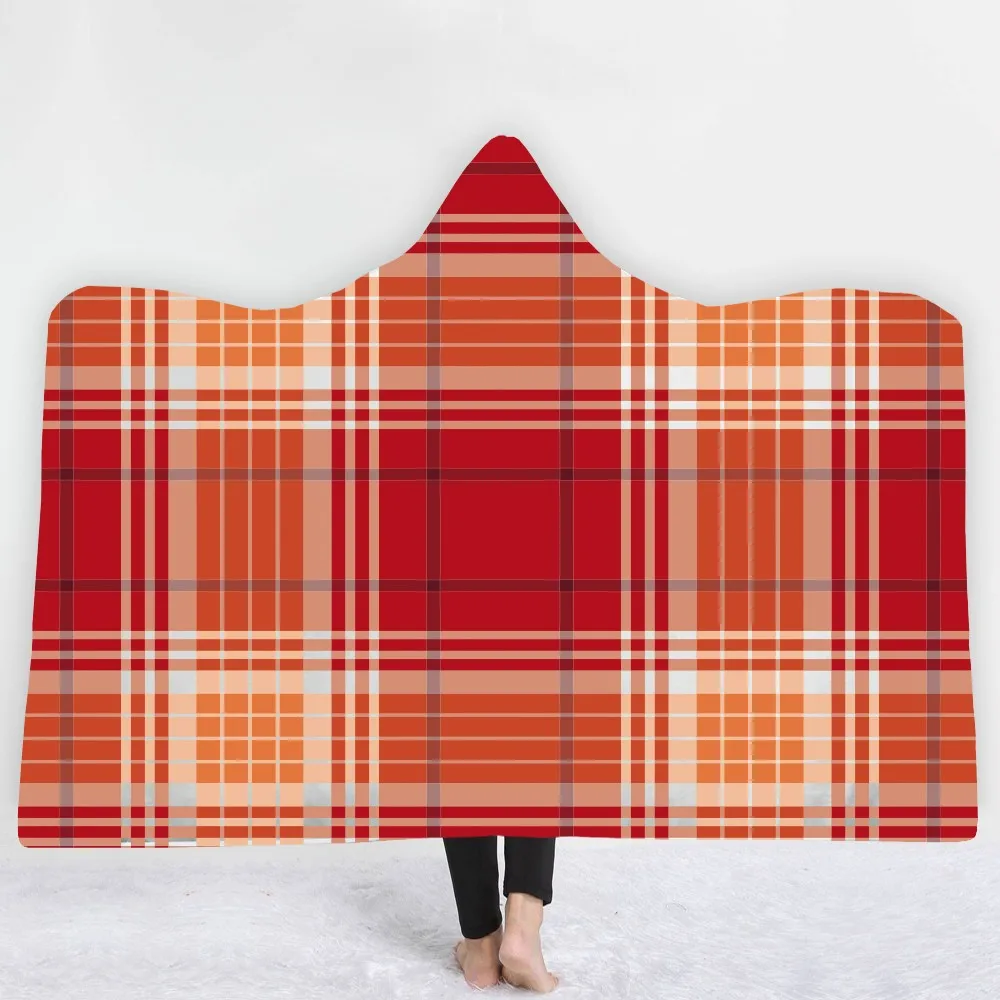 

Abstract Geometric Nap Blanket Gird Pattern Colorful Wearable Blanket for Adults Coral Fleece Fabic Blanket Plush Throw Blanket