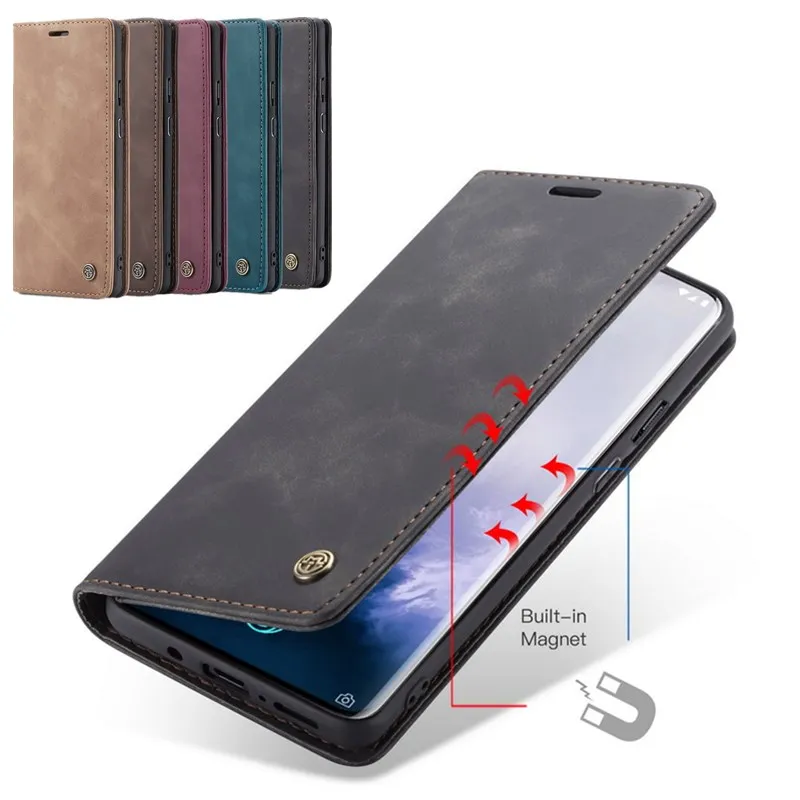 Магнитный кожаный чехол книжка с бумажником для Redmi Note 8 Pro держателем карт полным