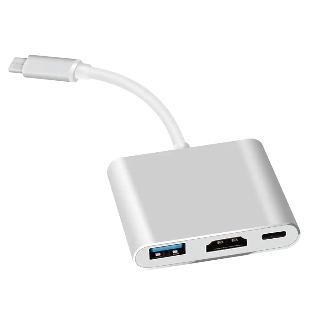 

New USB-C To HDMI 3 in1 Cable Converter for Samsung Huawei Macbook Usb 3.1 Thunderbolt 3 Type C Switch To HDMI 4K Adapter Cable